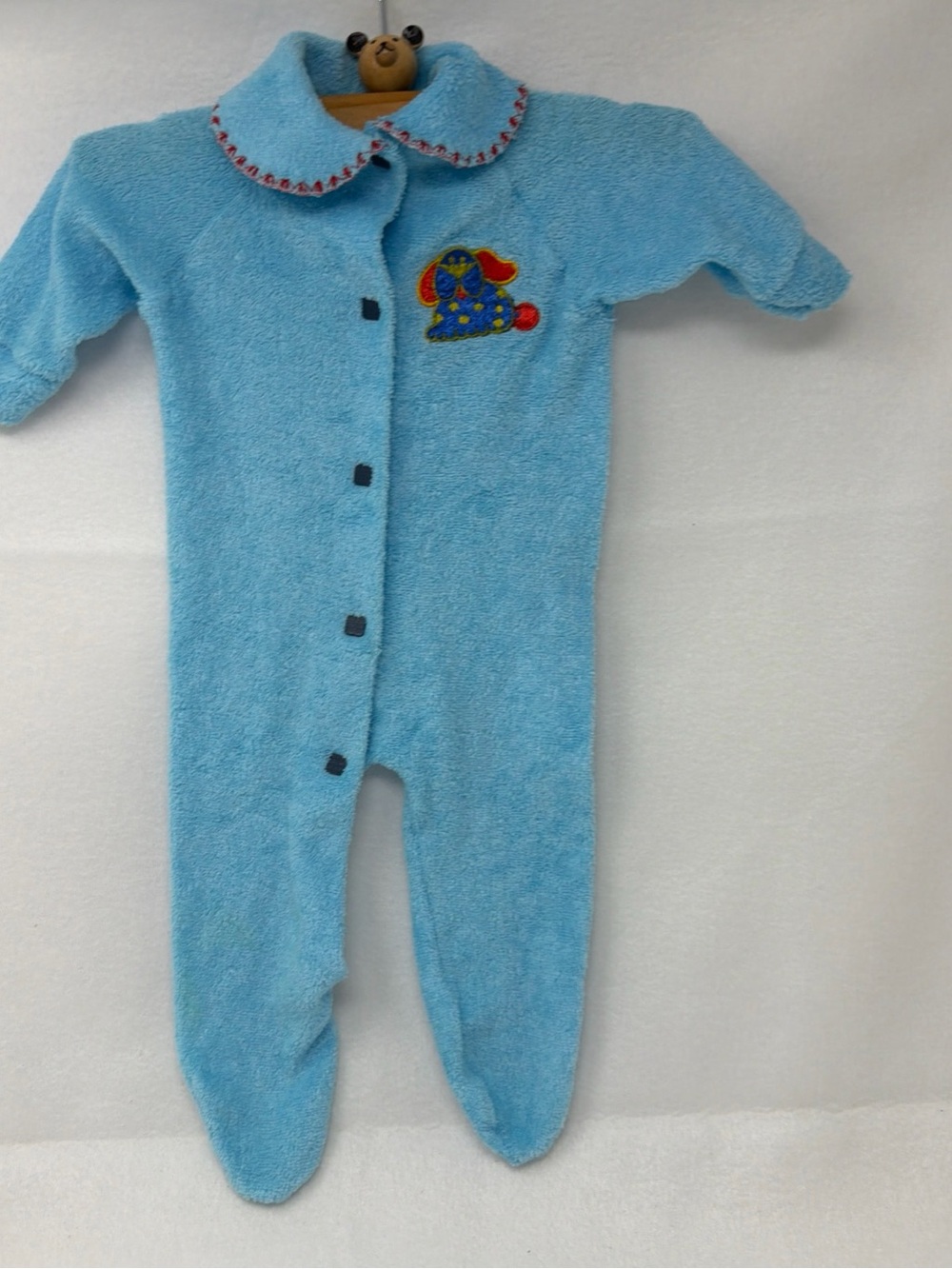 Vintage Lullaby Land Terry Cloth Baby Sleep Romper Size 0-3 Months